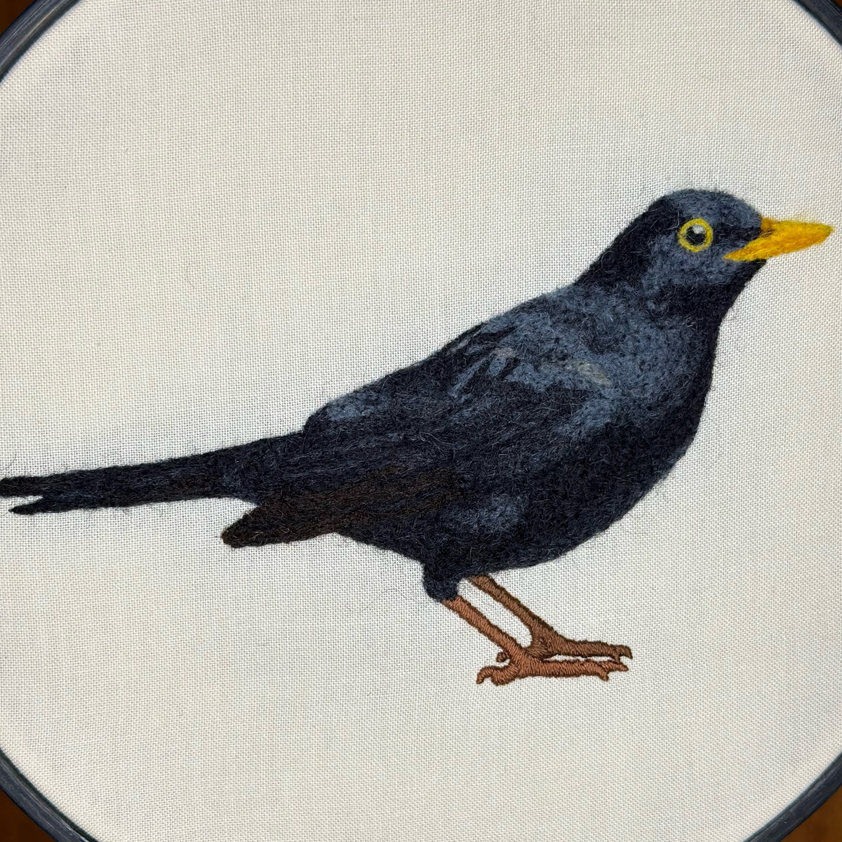 'Blackbird' needlefelted portrait