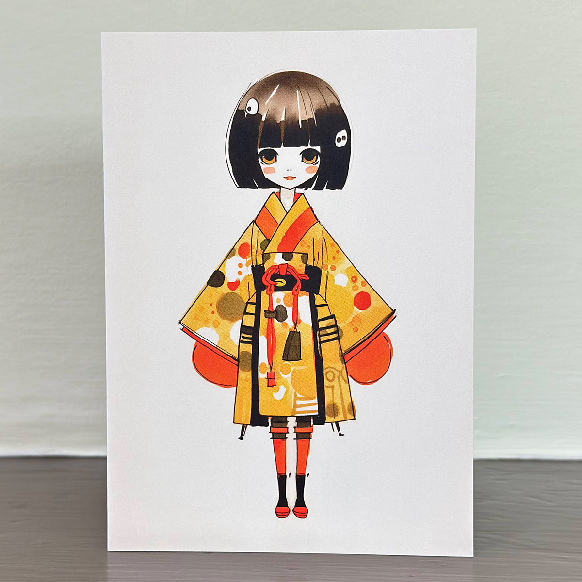 A Sweet Seasons greetings card, featuring a cute image of a girl 