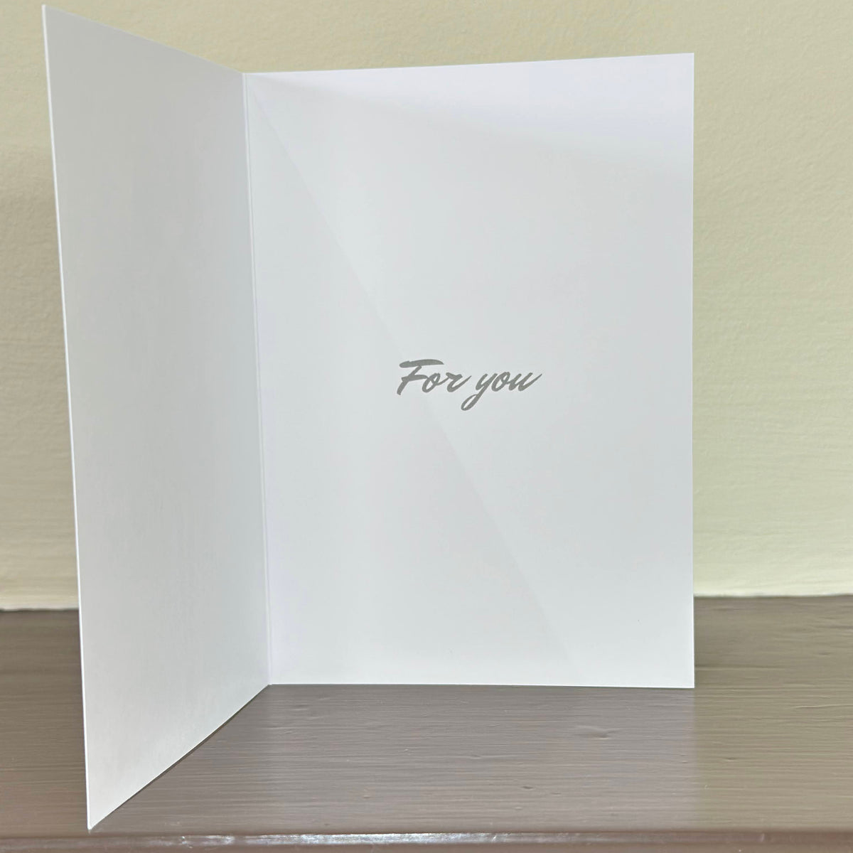 The inside of a Sweet Seasons greetings card, with the text ‘For you’