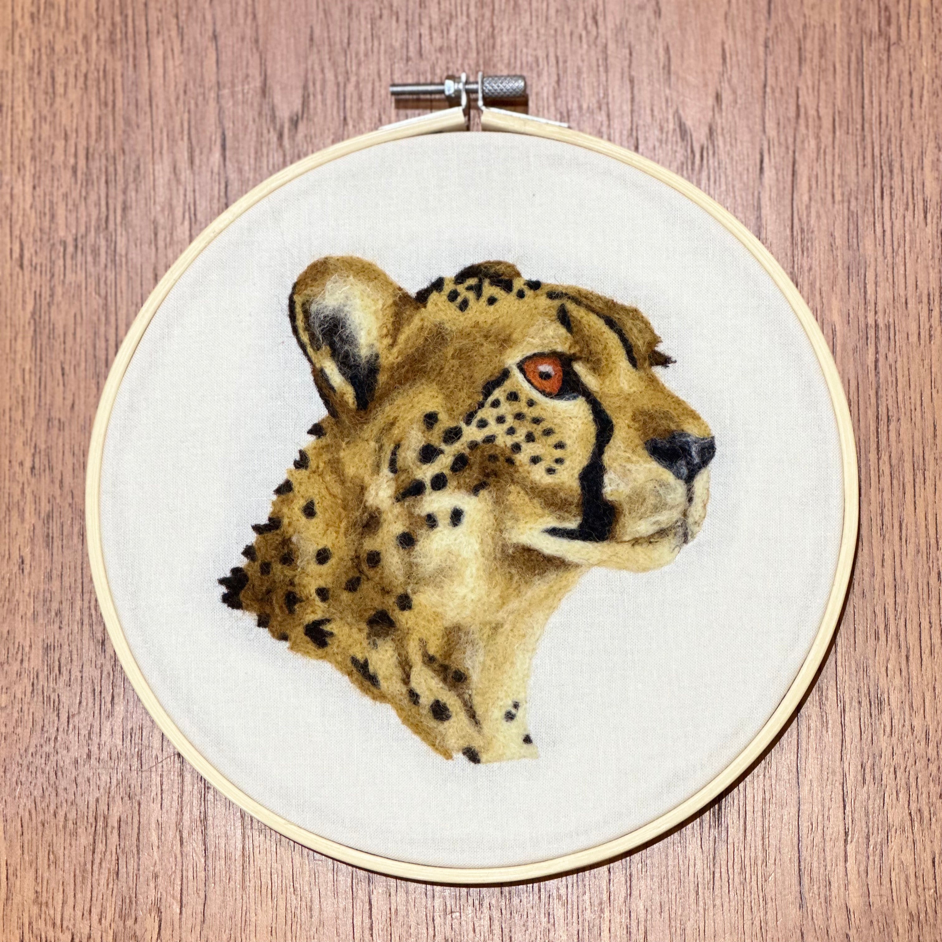 'Cheetah' needlefelted portrait