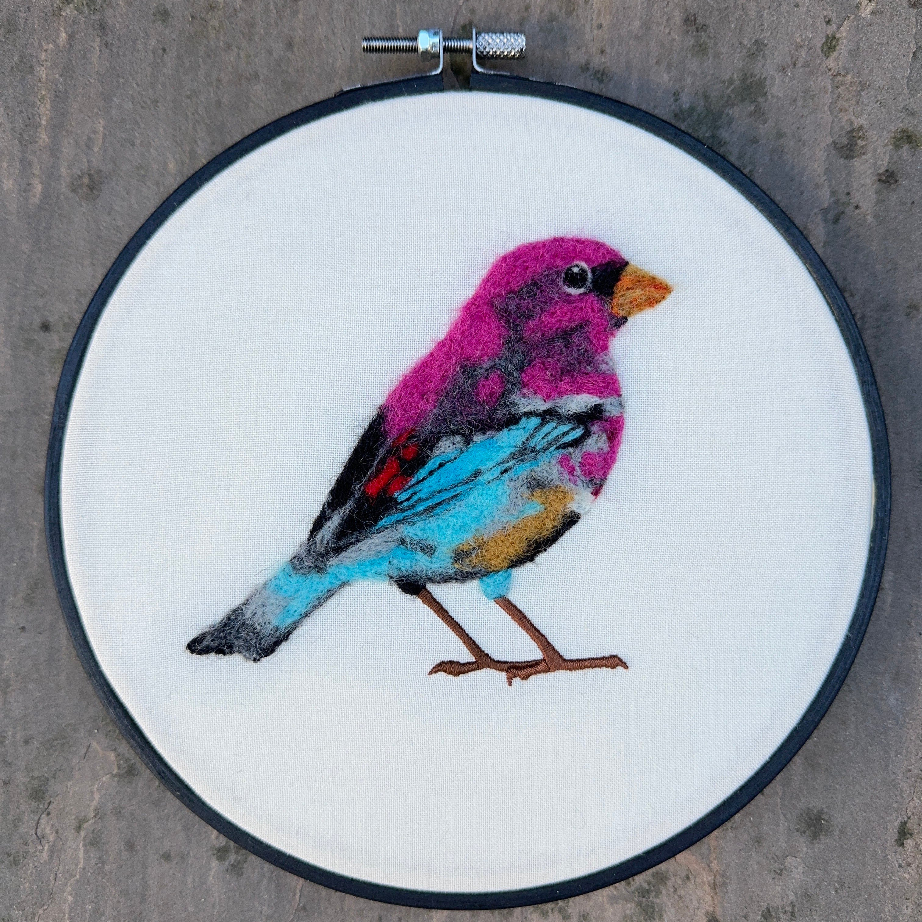 'Graffitibird I' needlefelted portrait